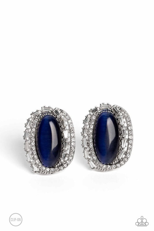 Shimmery Statement - Blue - Paparazzi Earring Image