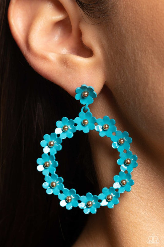 Daisy Meadows - Blue - Paparazzi Earring Image