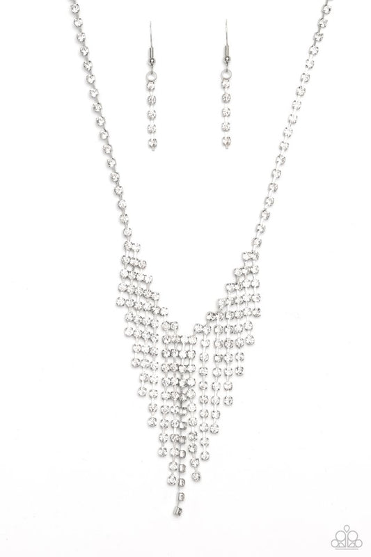 SHIMMER of Stars - White - Paparazzi Necklace Image