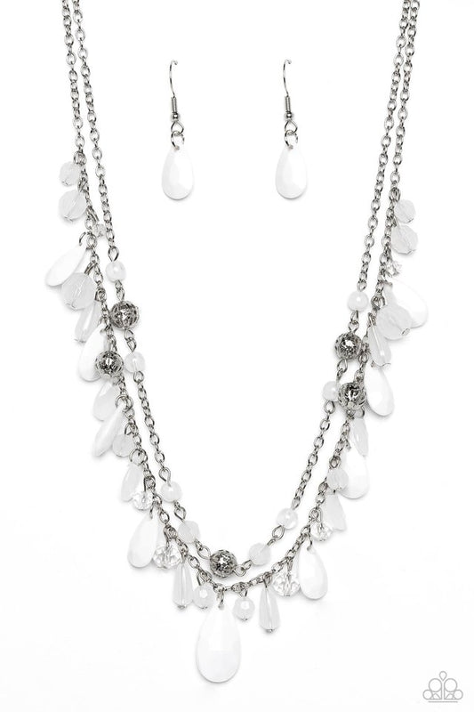 Flirty Flood - White - Paparazzi Necklace Image