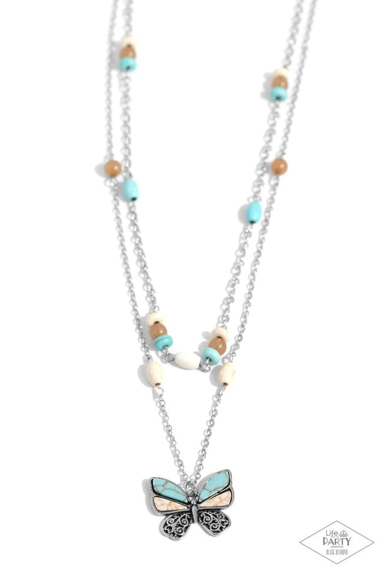 Free-Spirited Flutter - Blue - Paparazzi Necklace Image