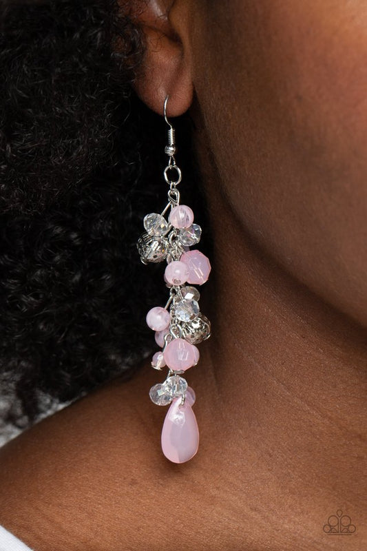 Cheeky Cascade - Pink - Paparazzi Earring Image