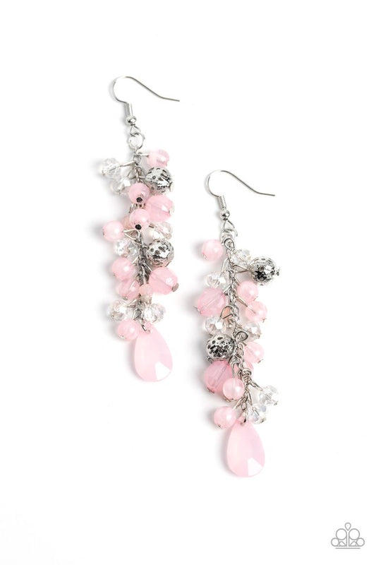 Cheeky Cascade - Pink - Paparazzi Earring Image
