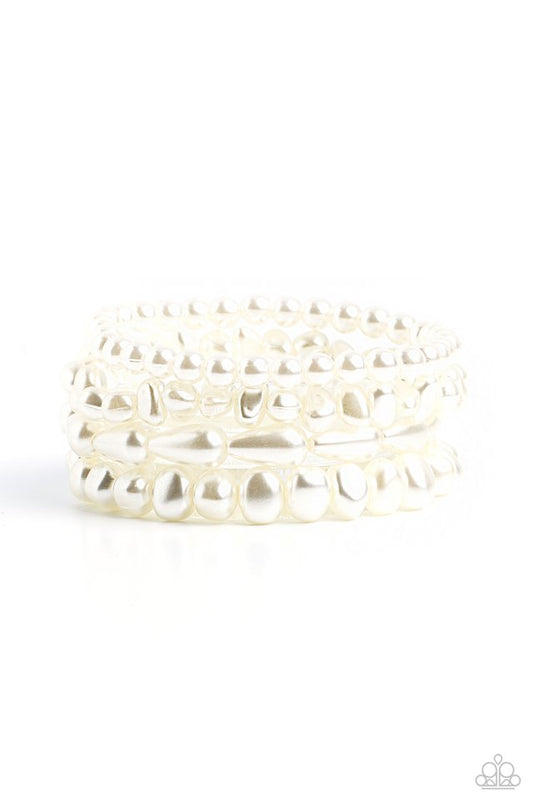 Gossip PEARL - White - Paparazzi Bracelet Image