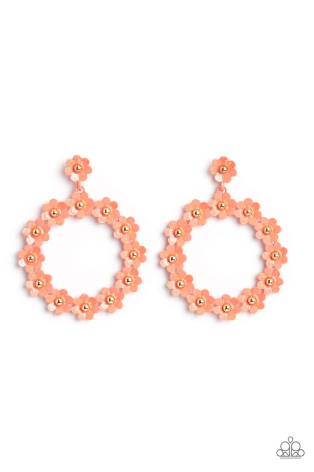 Daisy Meadows - Orange - Paparazzi Earring Image