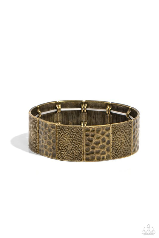 Textured Traveler - Brass - Paparazzi Bracelet Image