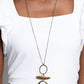 Oblong Obligato - Brass - Paparazzi Necklace Image