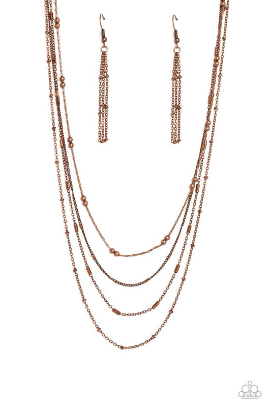 Studded Shimmer - Copper - Paparazzi Necklace Image