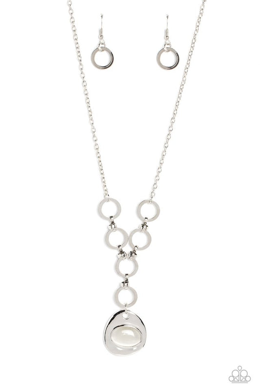 Get OVAL It - White - Paparazzi Necklace Image
