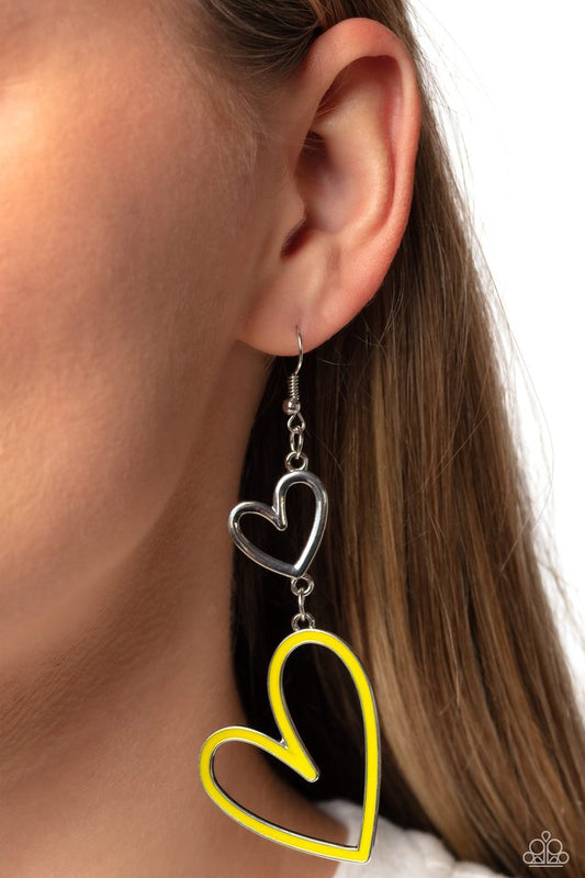Pristine Pizzazz - Yellow - Paparazzi Earring Image