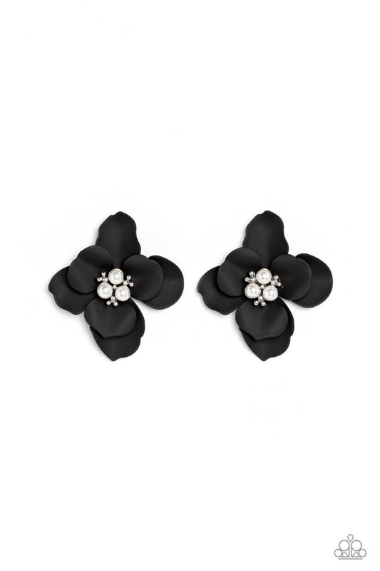 Jovial Jasmine - Black - Paparazzi Earring Image