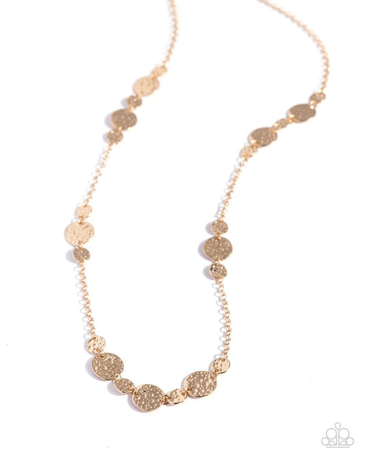 Elongated Elegance - Gold - Paparazzi Necklace Image