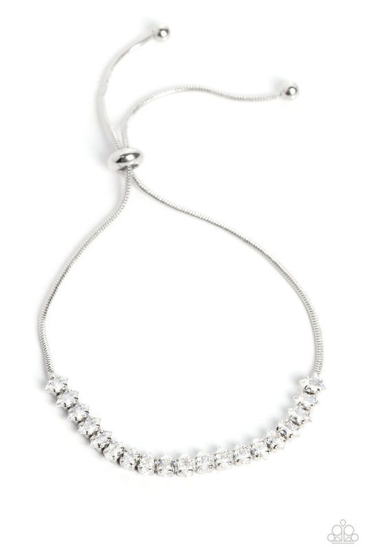 Dynamic Diamonds - White - Paparazzi Bracelet Image