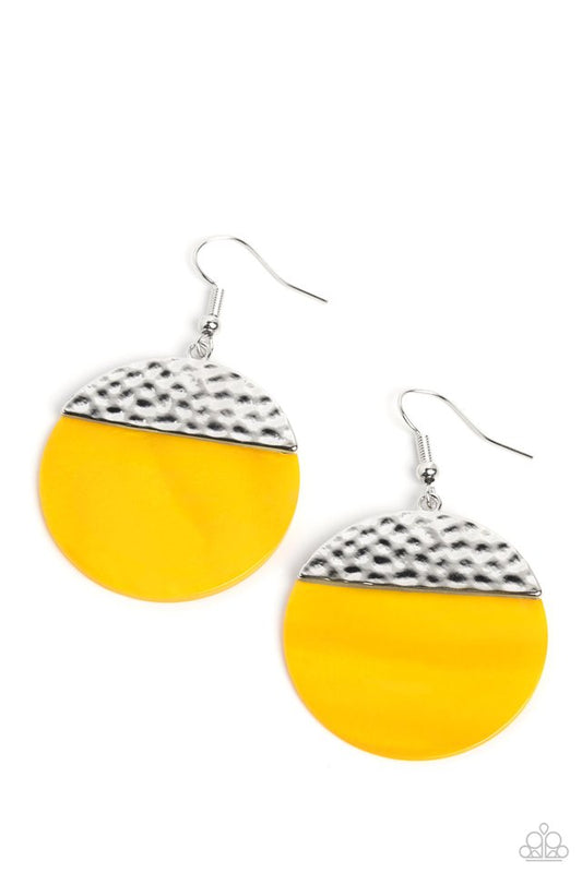 SHELL Out - Yellow - Paparazzi Earring Image