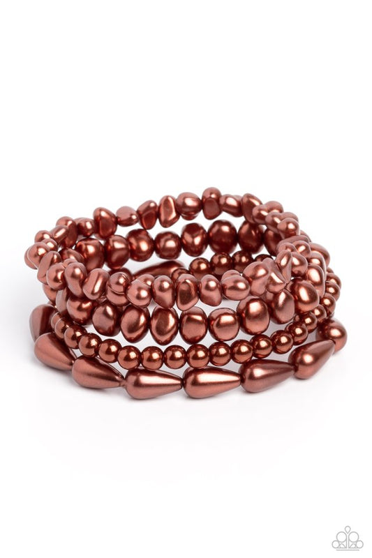 Gossip PEARL - Brown - Paparazzi Bracelet Image