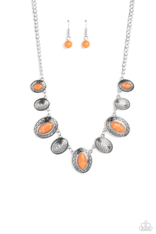 Textured Trailblazer - Orange - Paparazzi Necklace Image