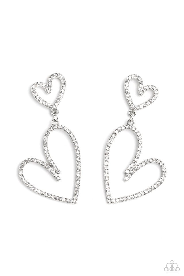 Doting Duo - White - Paparazzi Earring Image