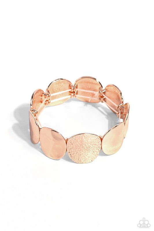 Rippling Record - Rose Gold - Paparazzi Bracelet Image