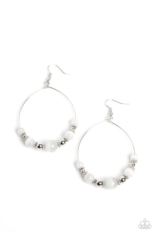 Cats Eye Charisma - White - Paparazzi Earring Image