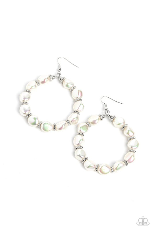 The PEARL Next Door - White - Paparazzi Earring Image