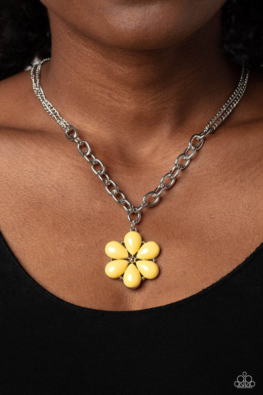 Dazzling Dahlia - Yellow - Paparazzi Necklace Image