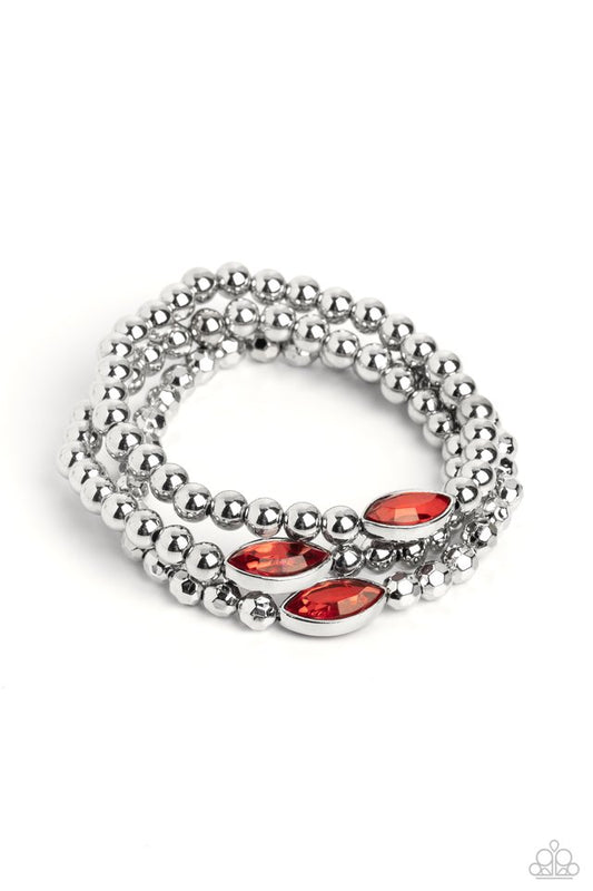 Twinkling Team - Red - Paparazzi Bracelet Image