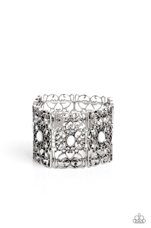 Fairest Filigree - White - Paparazzi Bracelet Image