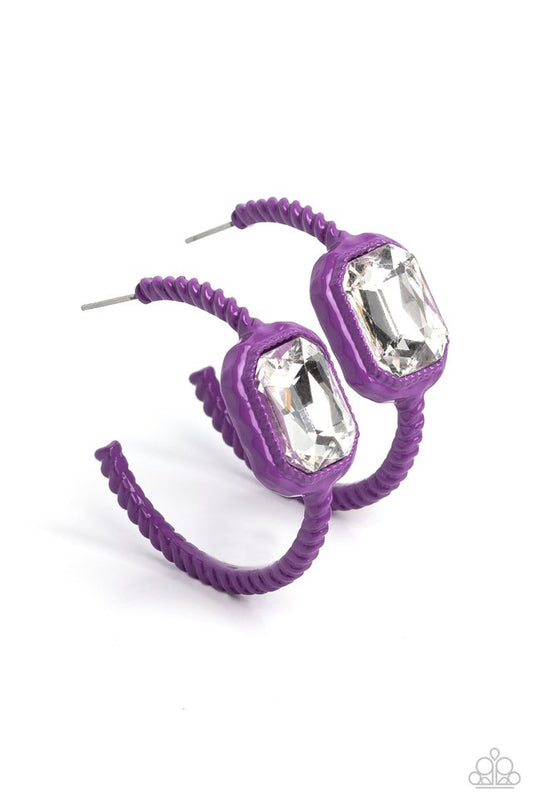 Call Me TRENDY - Purple - Paparazzi Earring Image