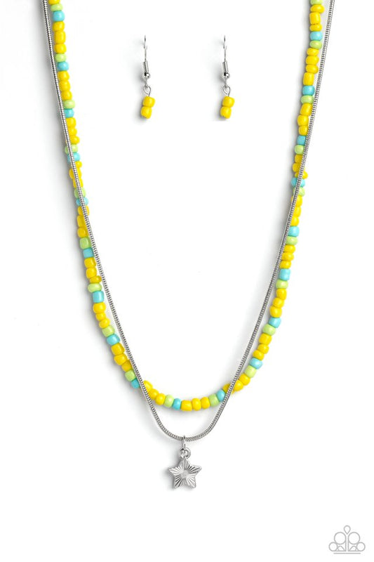 Starry Serendipity - Yellow - Paparazzi Necklace Image