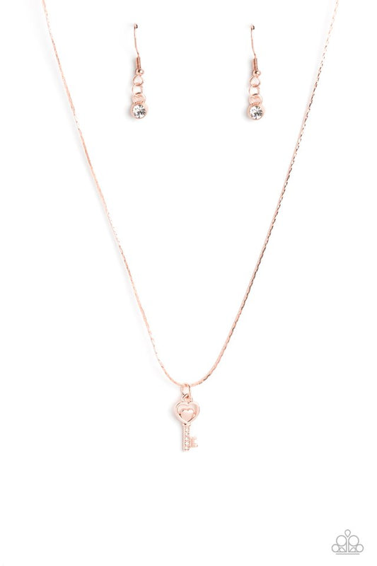 LOVE-Locked - Rose Gold - Paparazzi Necklace Image