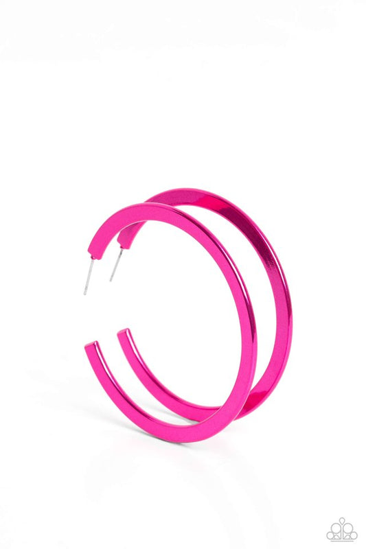Pop HOOP - Pink - Paparazzi Earring Image
