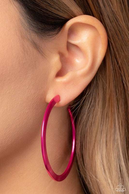 Pop HOOP - Pink - Paparazzi Earring Image