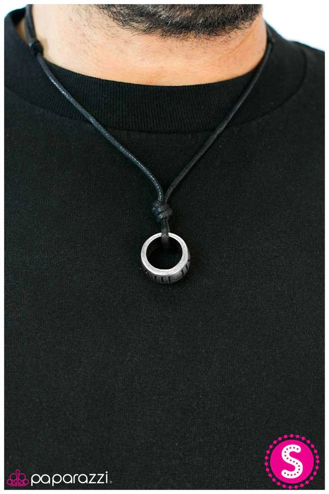 Paparazzi Necklace ~ Roman Numerals - Black