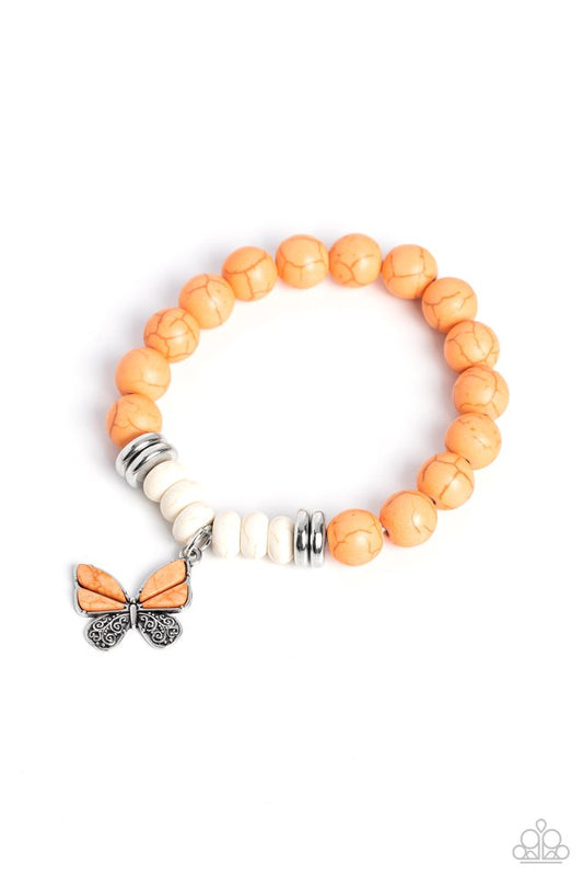 Bold Butterfly - Orange - Paparazzi Bracelet Image