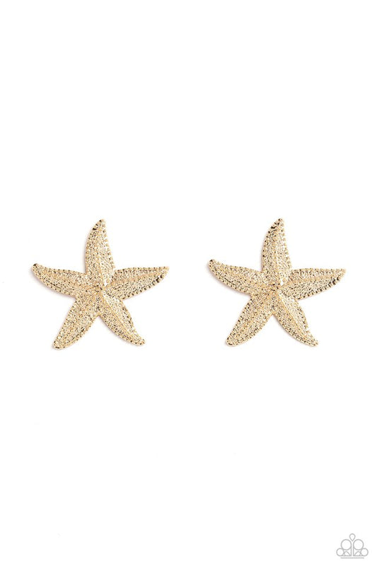 Starfish Season - Gold - Paparazzi Earring Image