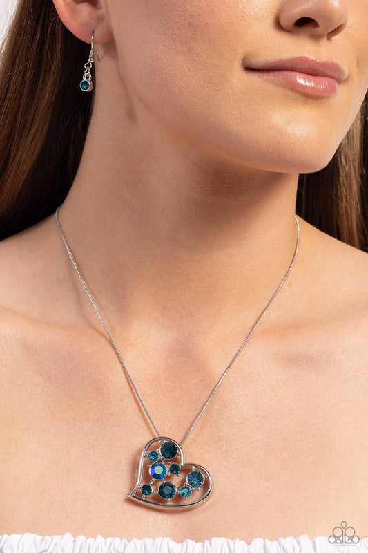 Romantic Recognition - Blue - Paparazzi Necklace Image
