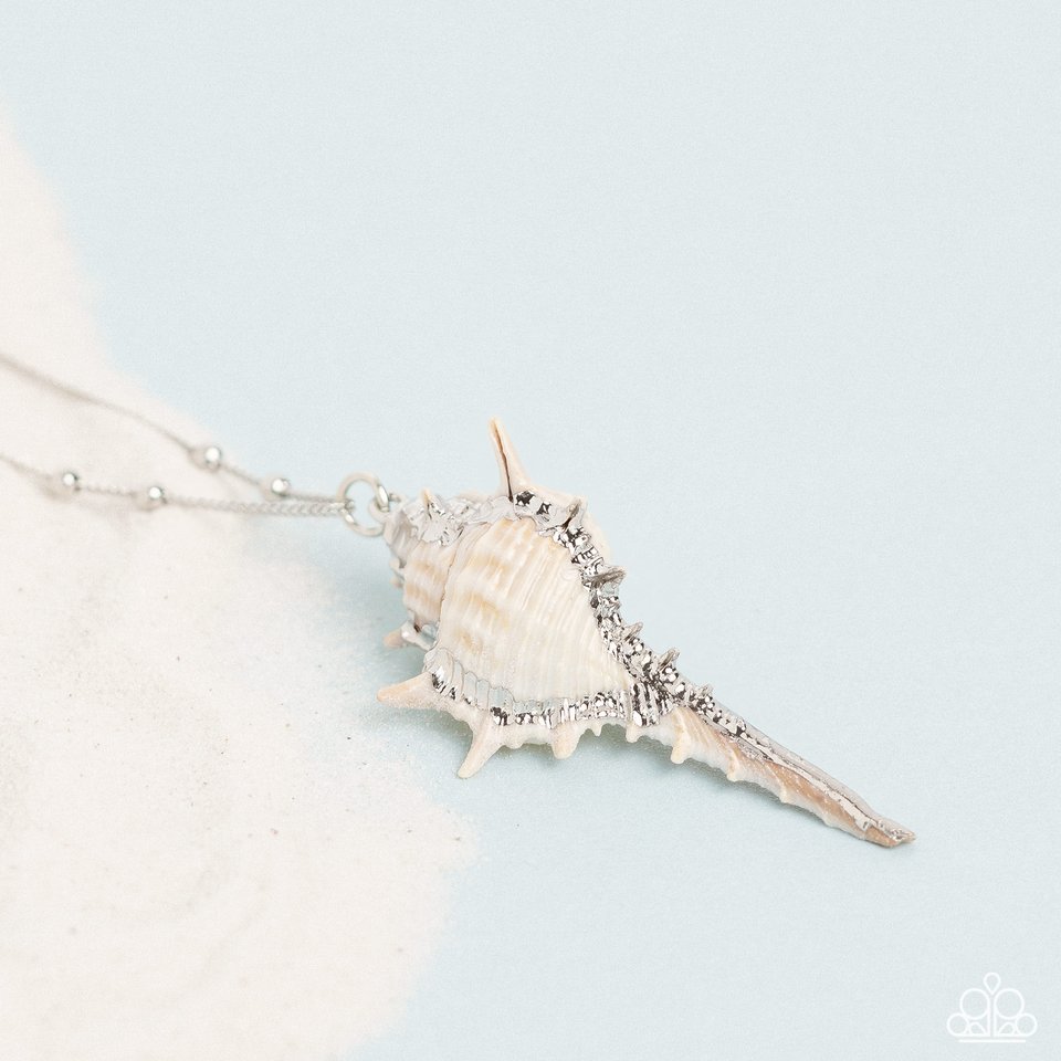 Sea CONCH - White - Paparazzi Necklace Image