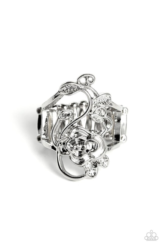 What ROSE Around - Silver - Paparazzi Ring Image