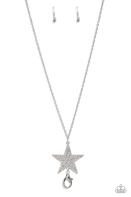 Rock Star Sparkle - White - Paparazzi Necklace Image