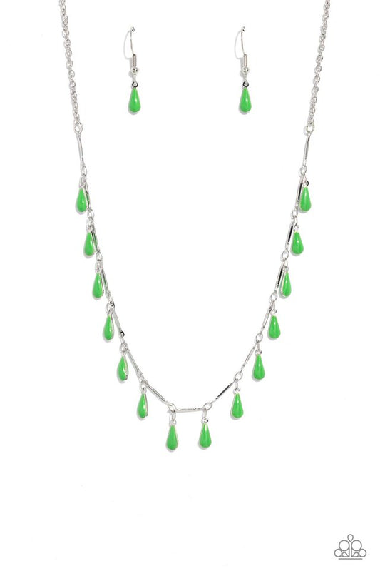 Drop-Dead Dance - Green - Paparazzi Necklace Image
