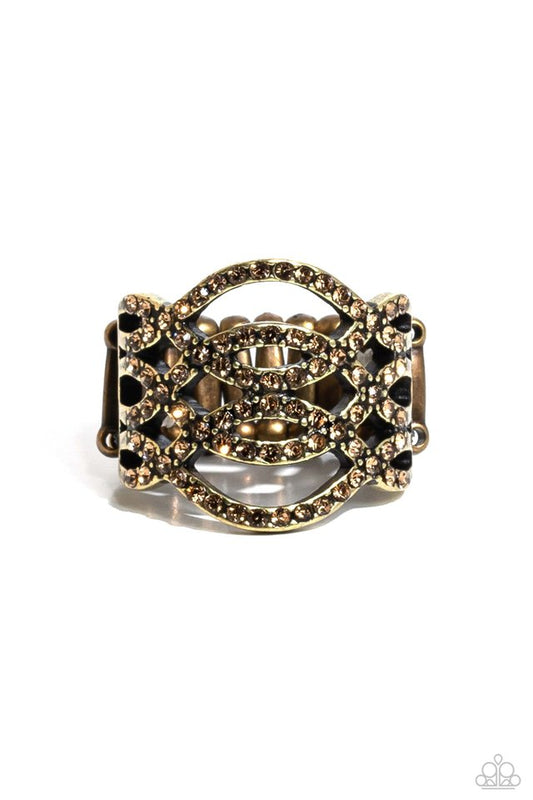 Interlocked Impression - Brass - Paparazzi Ring Image