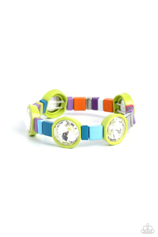 Multicolored Madness - Green - Paparazzi Bracelet Image