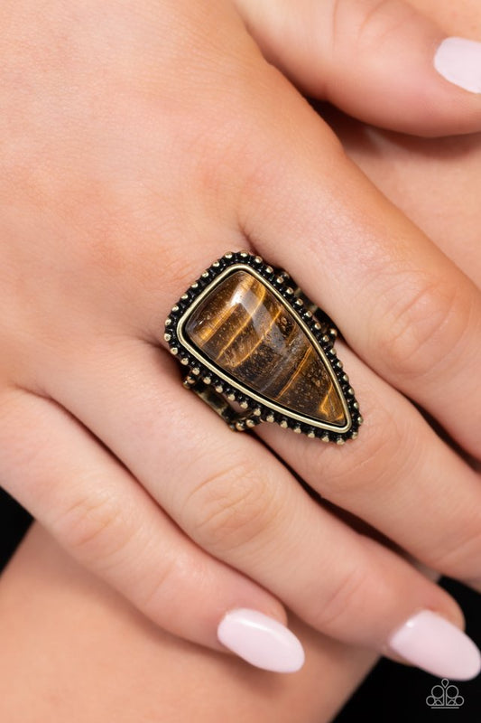 Earthy Engagement - Brass - Paparazzi Ring Image