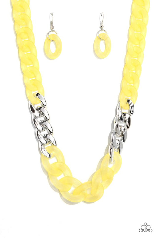 Curb Your Enthusiasm - Yellow - Paparazzi Necklace Image