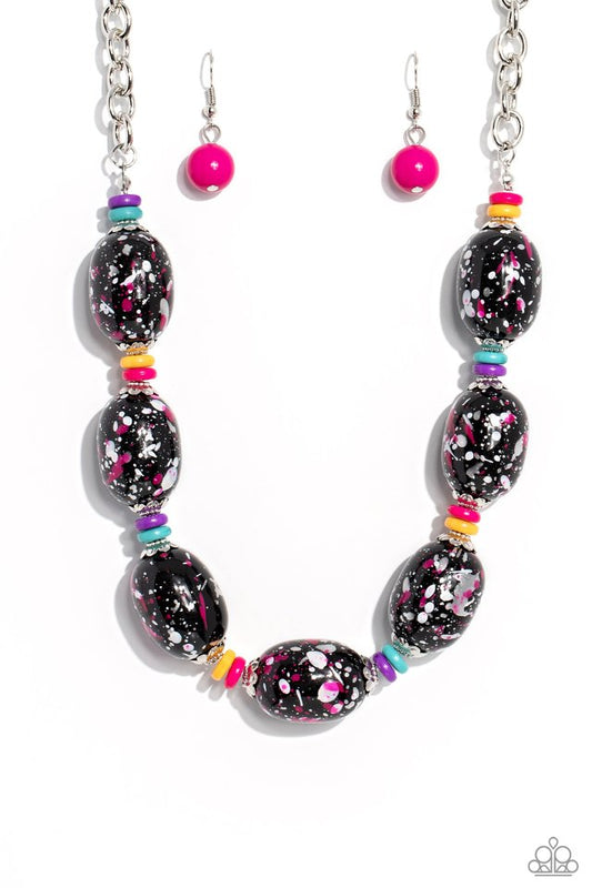 No Laughing SPLATTER - Pink - Paparazzi Necklace Image