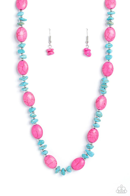 Stone Age Showcase - Pink - Paparazzi Necklace Image