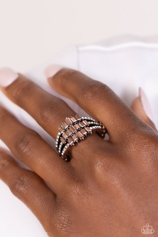 Stacking Up - Copper - Paparazzi Ring Image