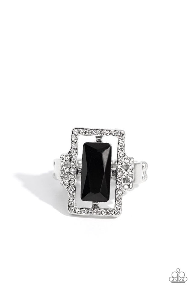 Emerald Elegance - Black - Paparazzi Ring Image