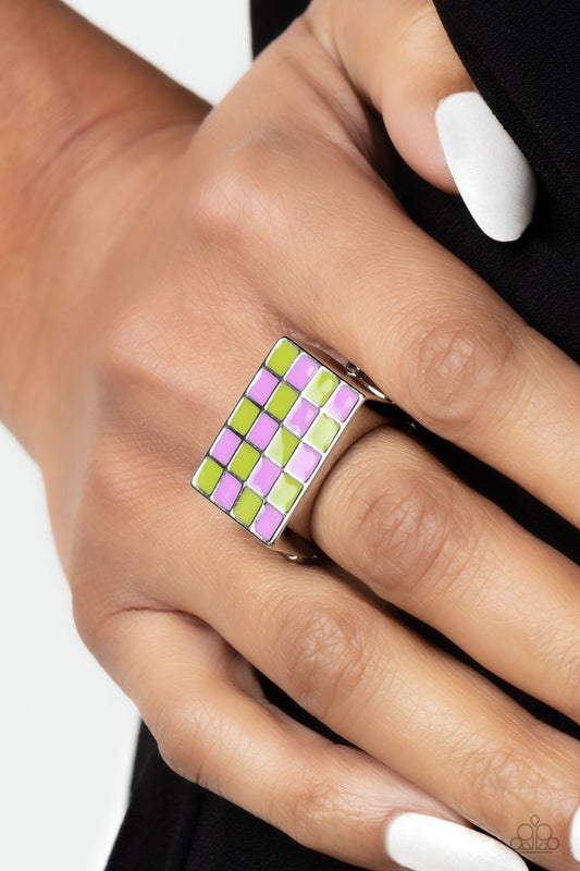Checkerboard Craze - Green - Paparazzi Ring Image