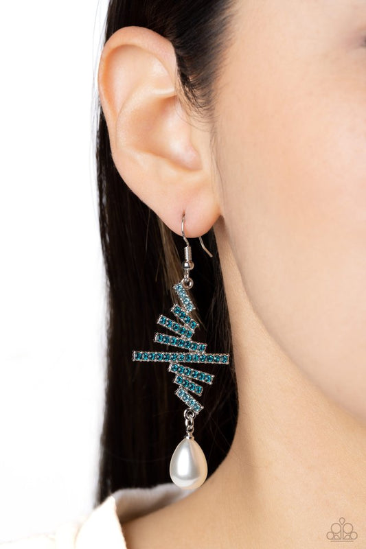 Timeless Tapestry - Blue - Paparazzi Earring Image